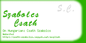 szabolcs csath business card